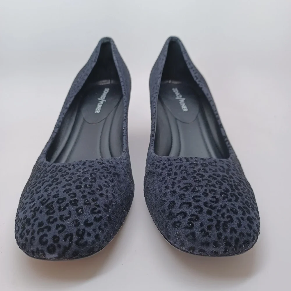 Donald J Pliner‎ Heels Womens US 9.5 Black Suede Leather Leopard Print Pumps